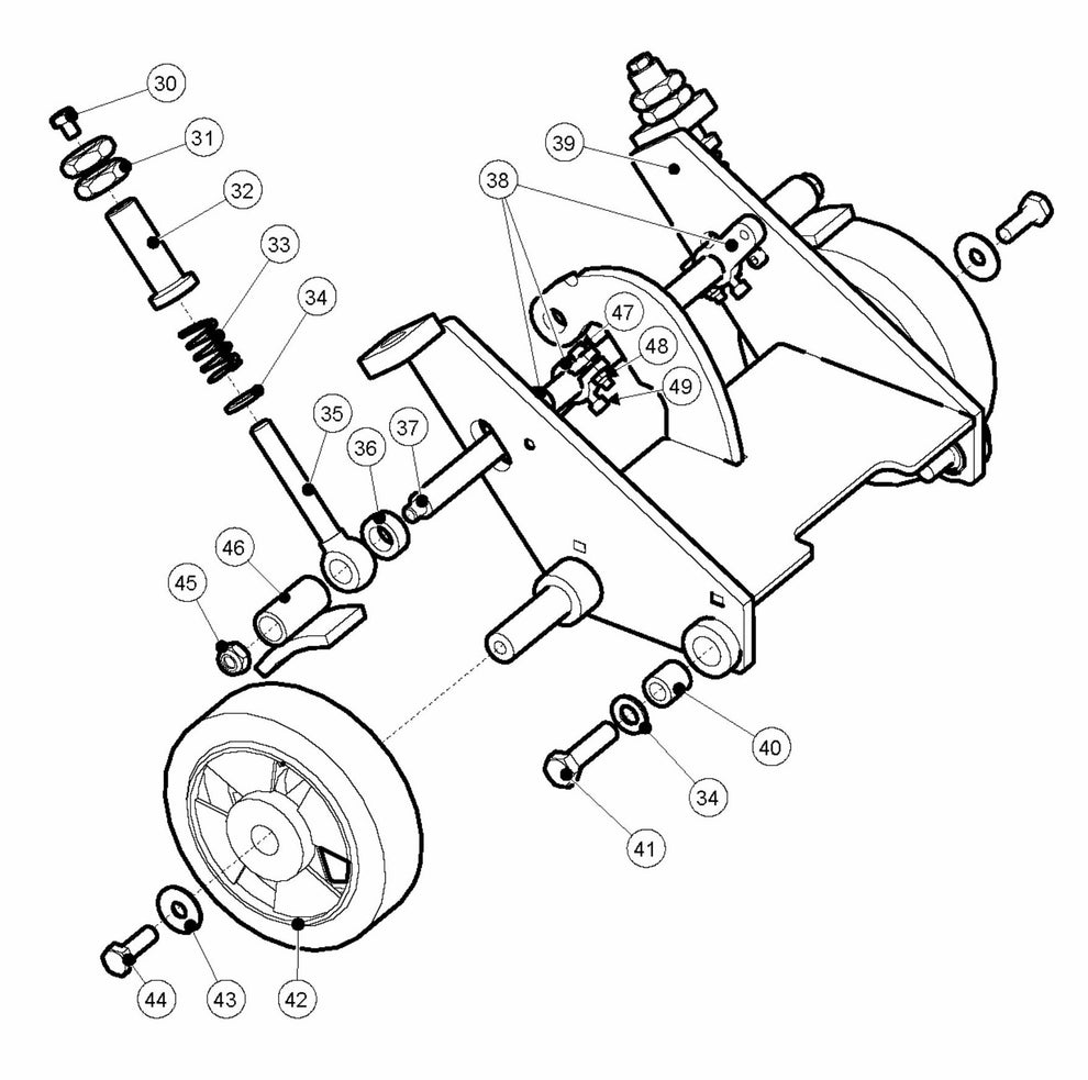 BMP 265 Petrol Wheel Bracket Assembly Parts by Husqvarna