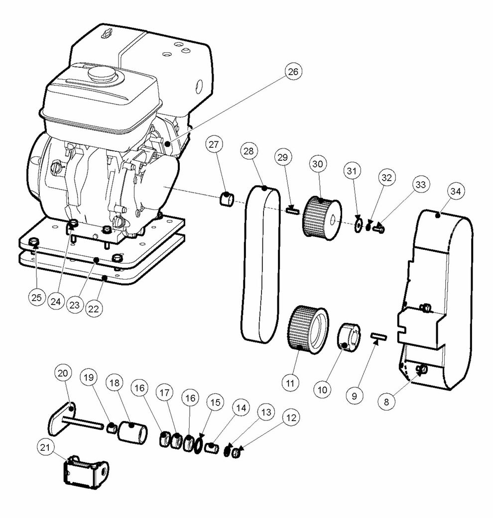 BMP 265 Petrol P-Drive Assembly Parts by Husqvarna