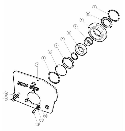 BMP265 Petrol Side Plate And Bearing Unit Assembly Parts