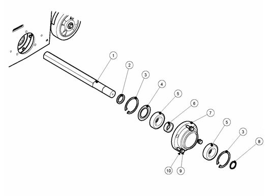 BMP265 Petrol Left Bearing Unit, Complete Assembly Parts