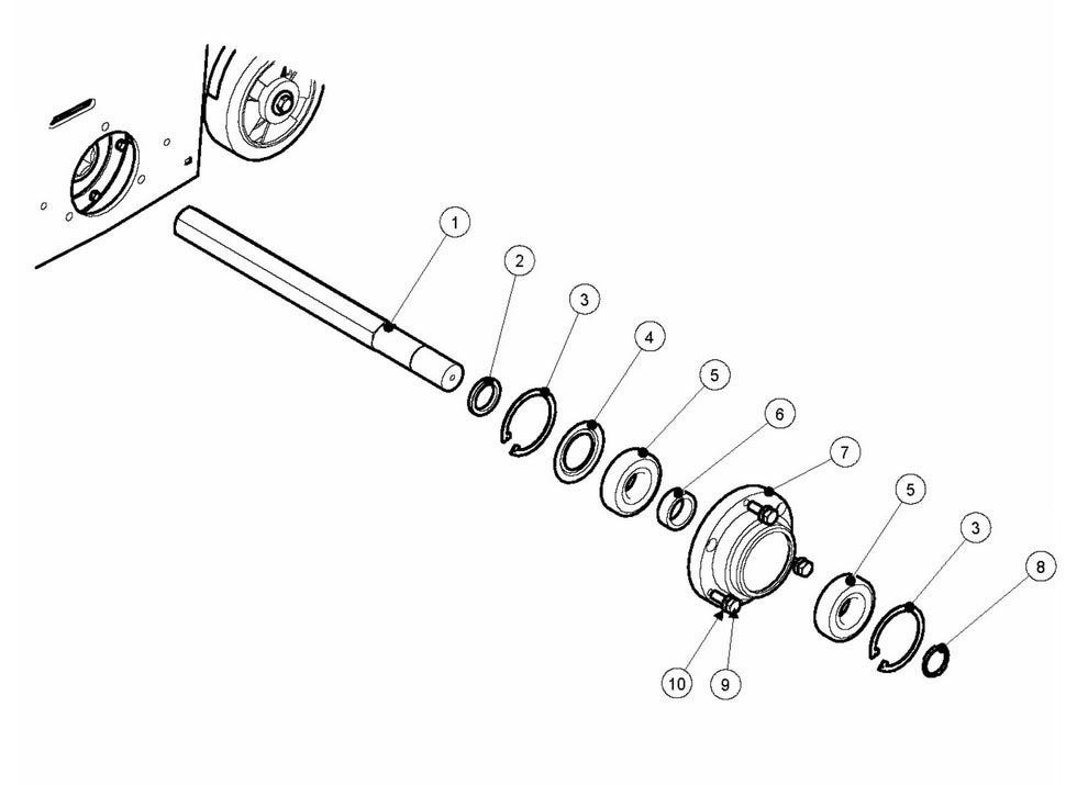 BMP 265 Petrol Left Bearing Unit, Complete Assembly Parts by Husqvarna
