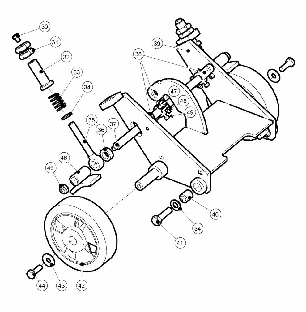 BMP 265 Wheel Bracket Assembly Parts by Husqvarna