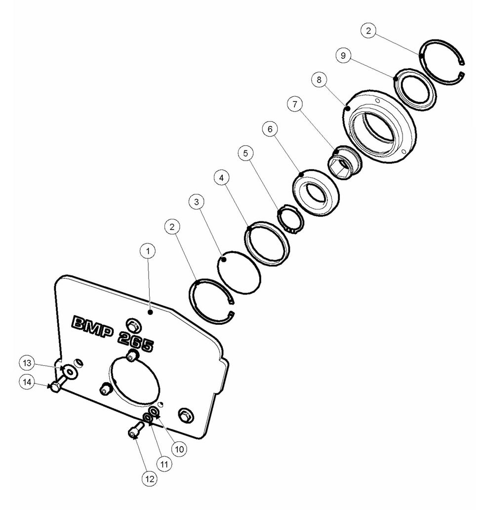 BMP 265 Side Plate and Bearing Unit Assembly Parts by Husqvarna