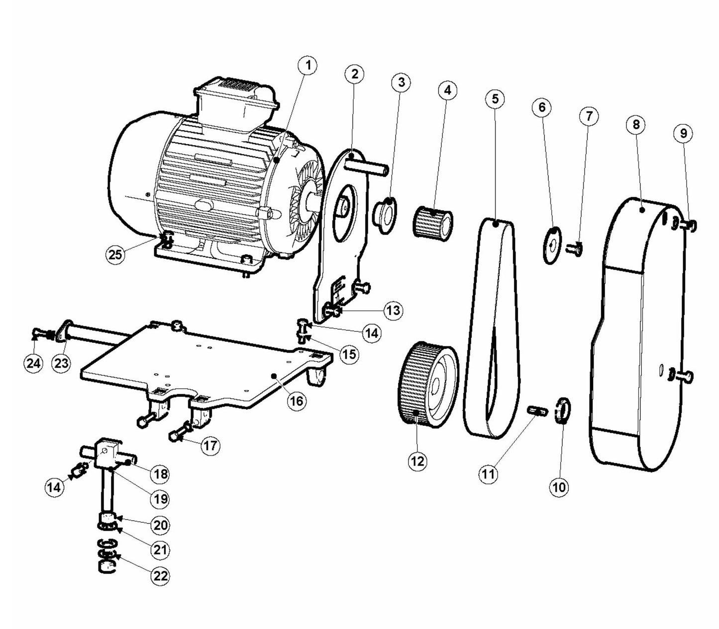 BMP 335 Drum Drive-11kW Assembly Parts