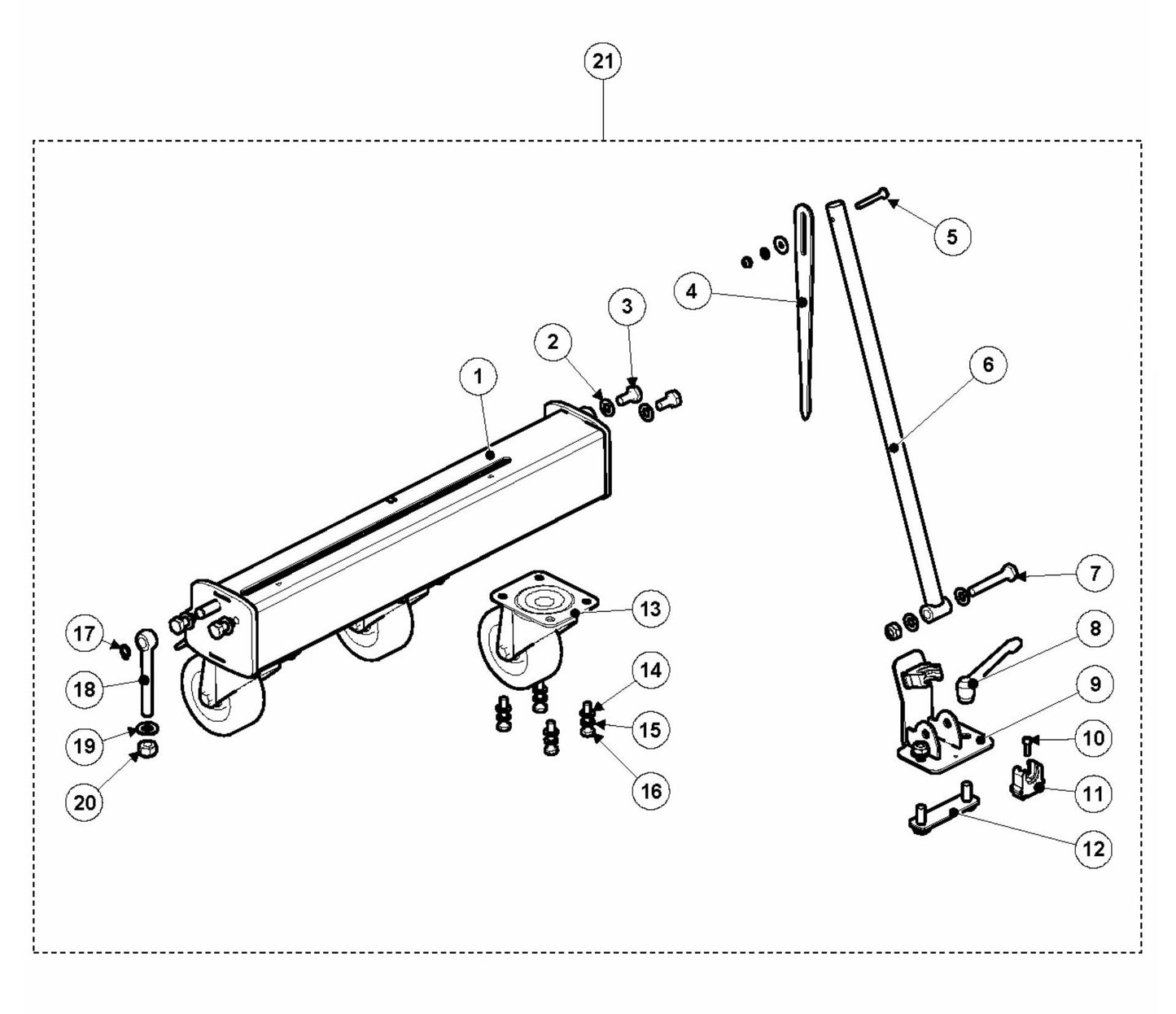 BMP 335 Front Wheel Assembly Parts