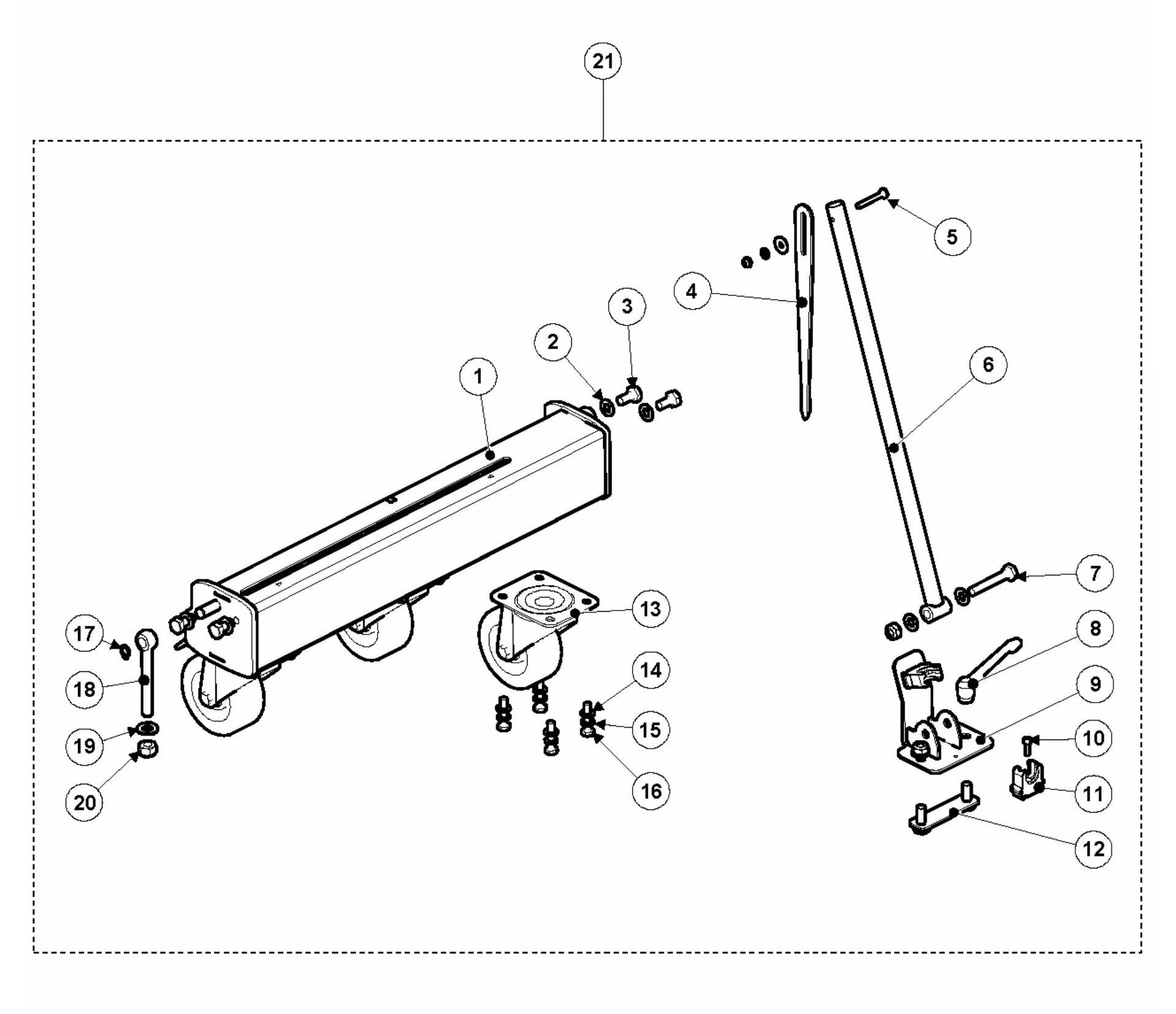 BMP 335 Front Wheel Assembly Parts