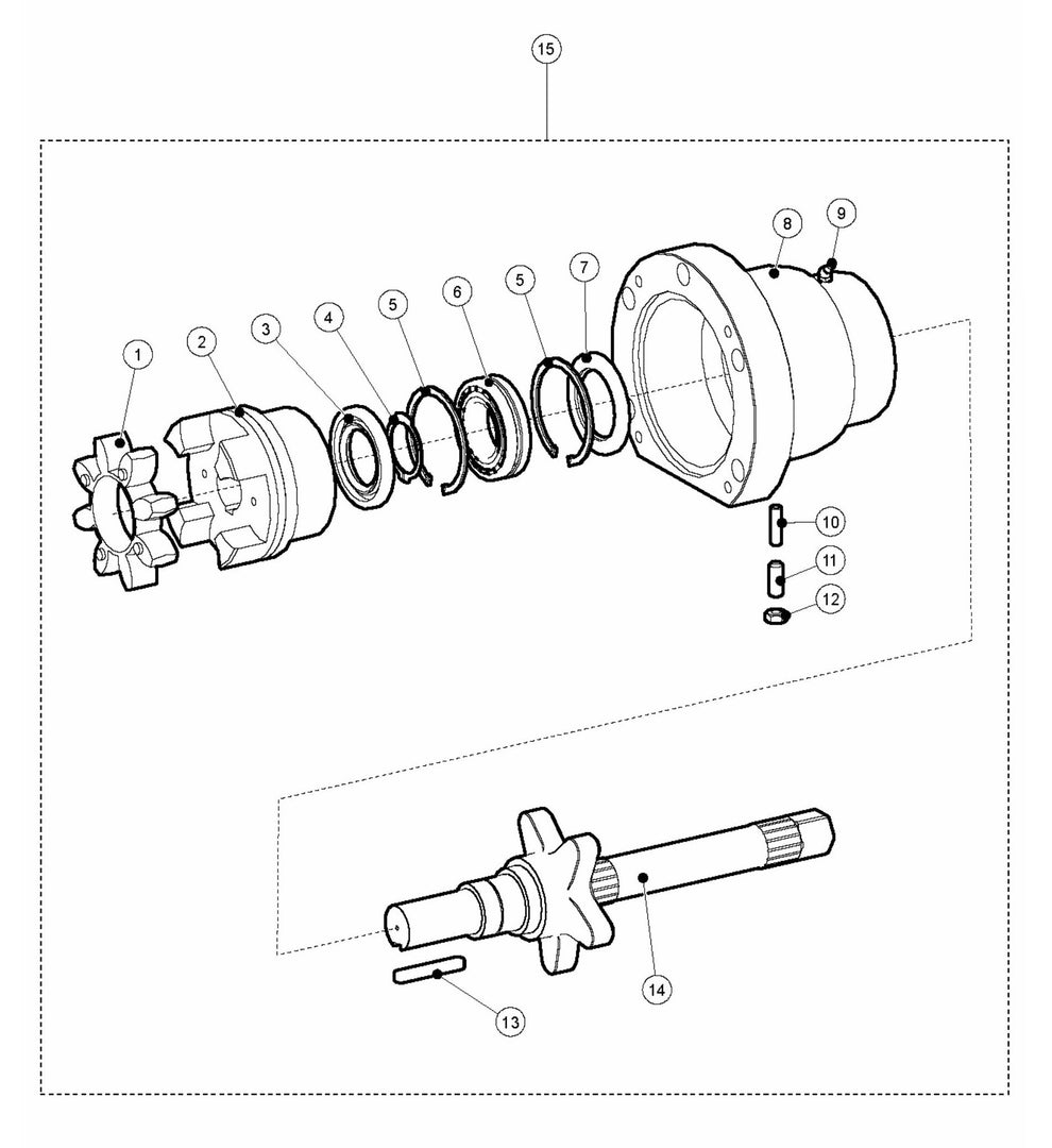 BMP 4000RC LH Bearing House Complete Assembly Parts by Husqvarna