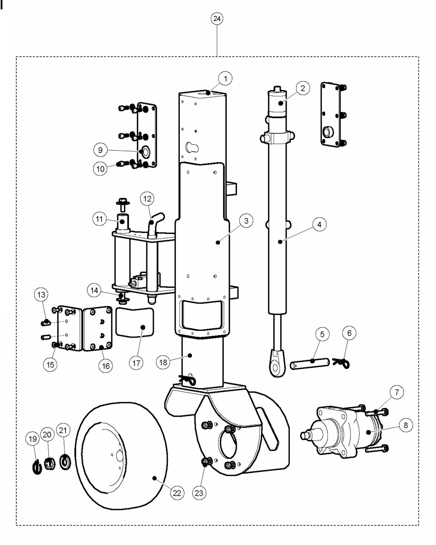 BMP 4000RC Drive Wheel, Complete Assembly Parts