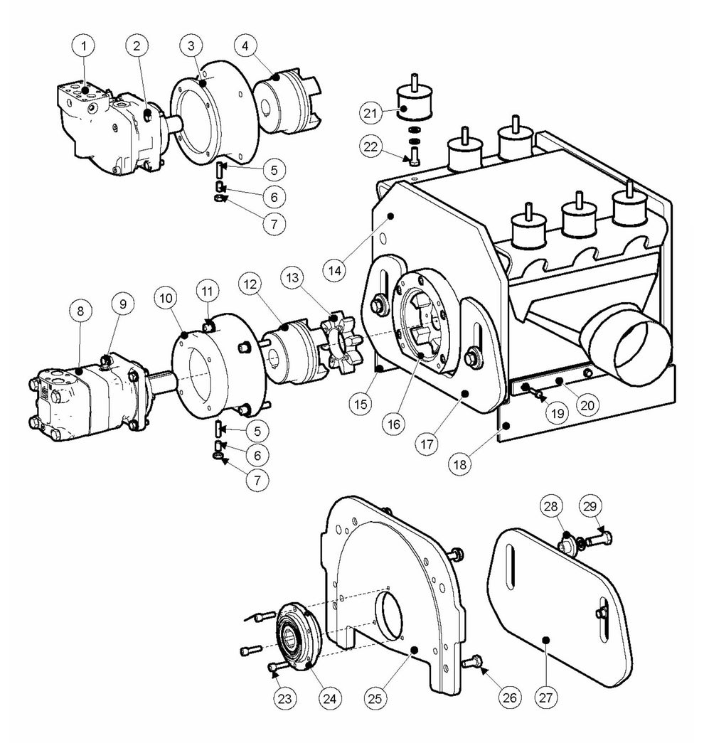 BMP 4000RC Drum Housing, Complete Assembly Parts by Husqvarna
