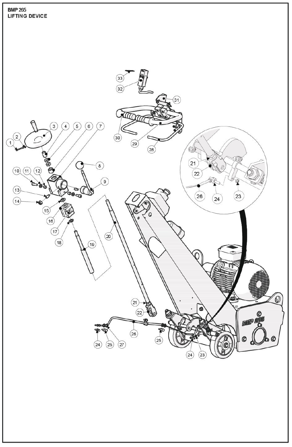 Lifting Device Parts For BMP 265 By Husqvarna
