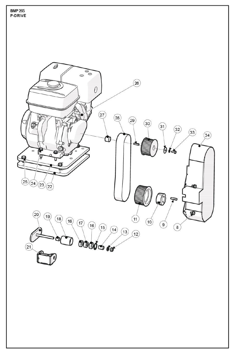 P Drive  Parts For 265 Petrol By Husqvarna