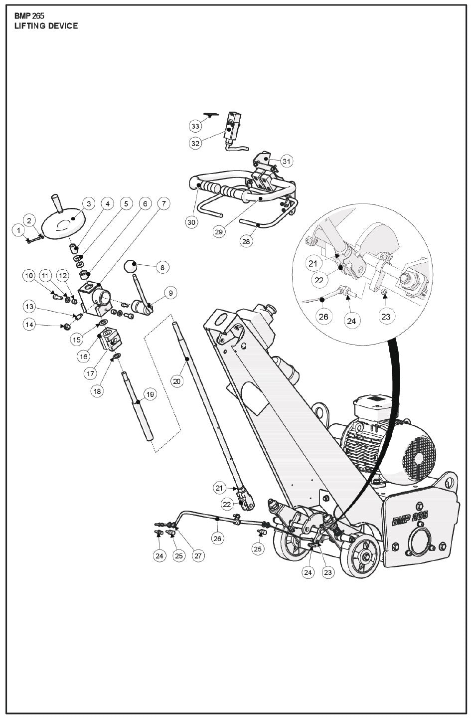 Lifting Device Parts For 265 Petrol By Husqvarna