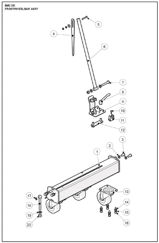 Frontwheelbar Assy Parts For BMP 335 By Husqvarna