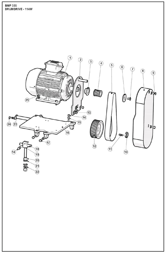 Drumdrive - 11kW Parts For BMP 335 By Husqvarna