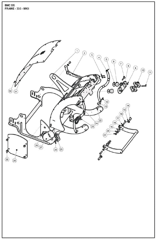 Frame - 335 - MKII Parts For BMP 335 By Husqvarna