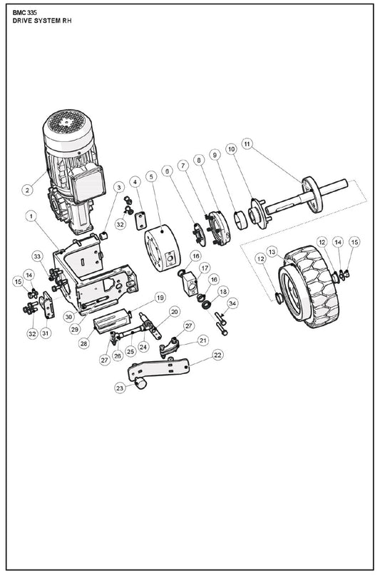 Drive System RH Parts For BMP 335 By Husqvarna