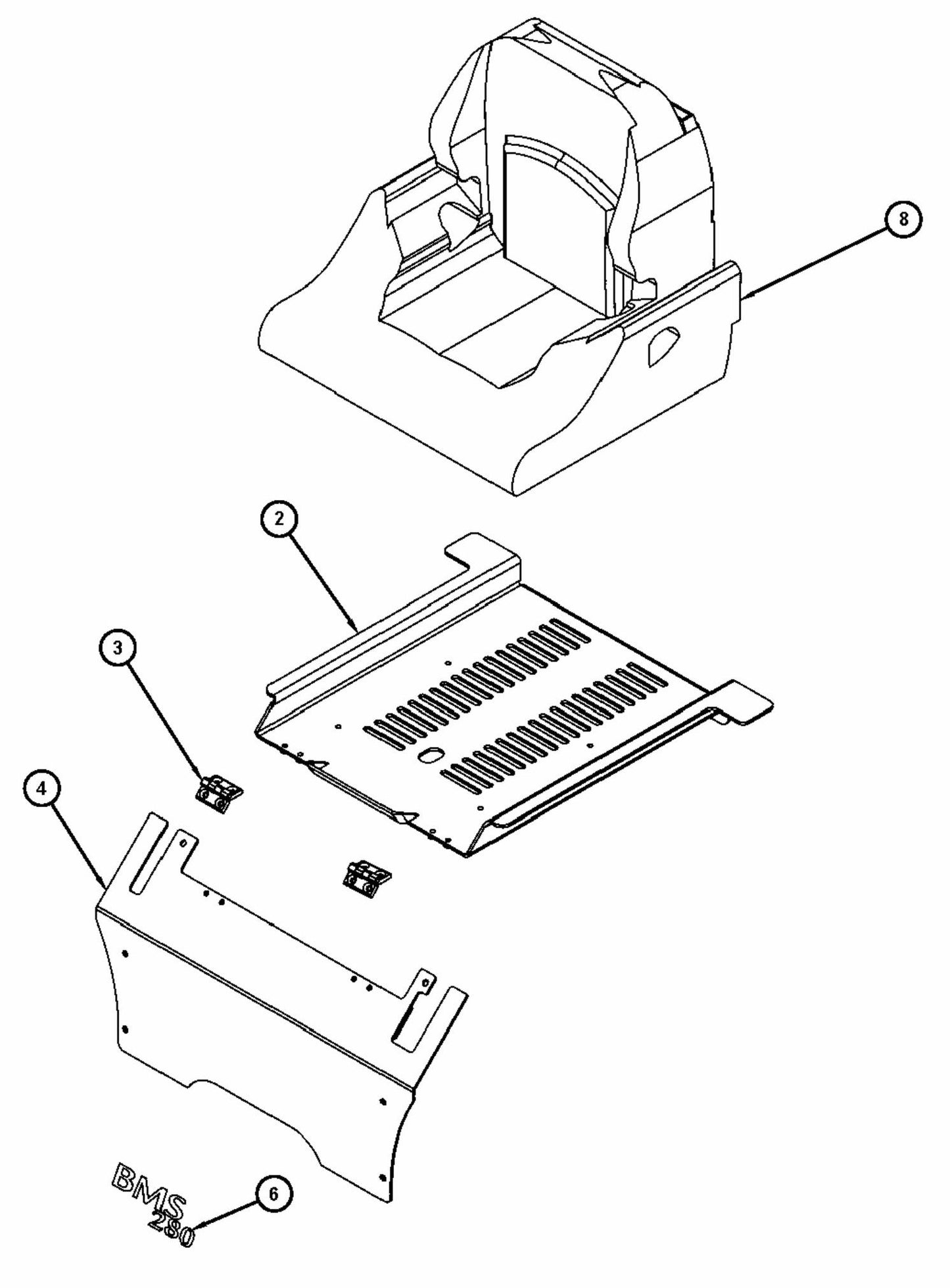 BMS 280P Frame-Seat Deck Assembly Parts By Husqvarna