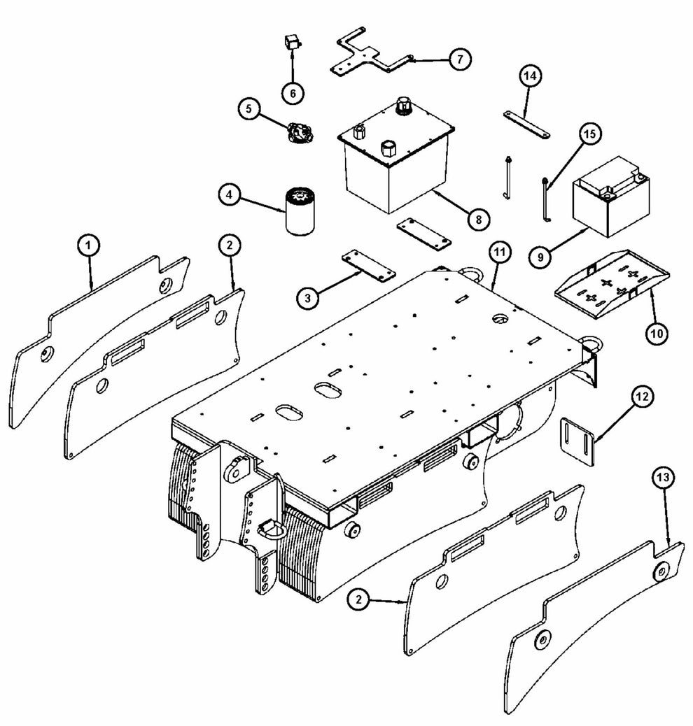 BMS 280P Frame, Weights and Battery Assembly Parts By Husqvarna