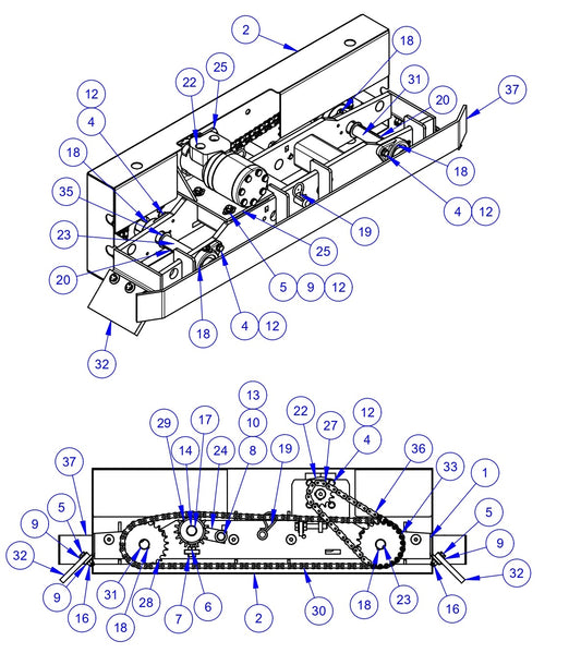 VLP2424 Bogie Assembly, 24&quot; Driver, LH (Flange) Assembly Parts by Allen Engineering