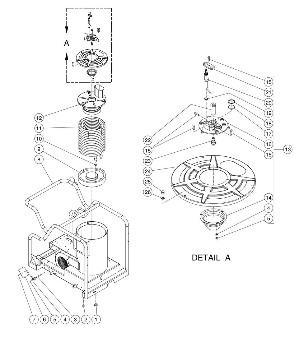 BE HW152EMD Boiler Assembly Parts by BE Power Equipment
