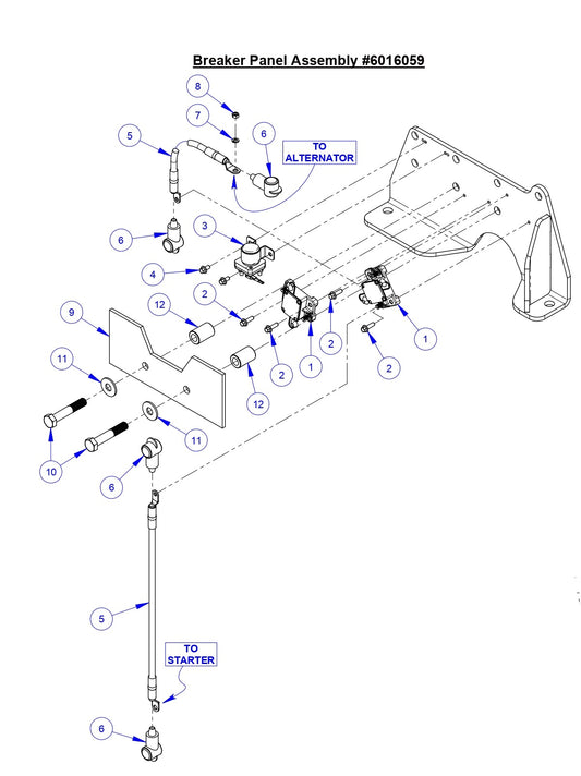 CC9074DK Breaker Panel Assembly Parts