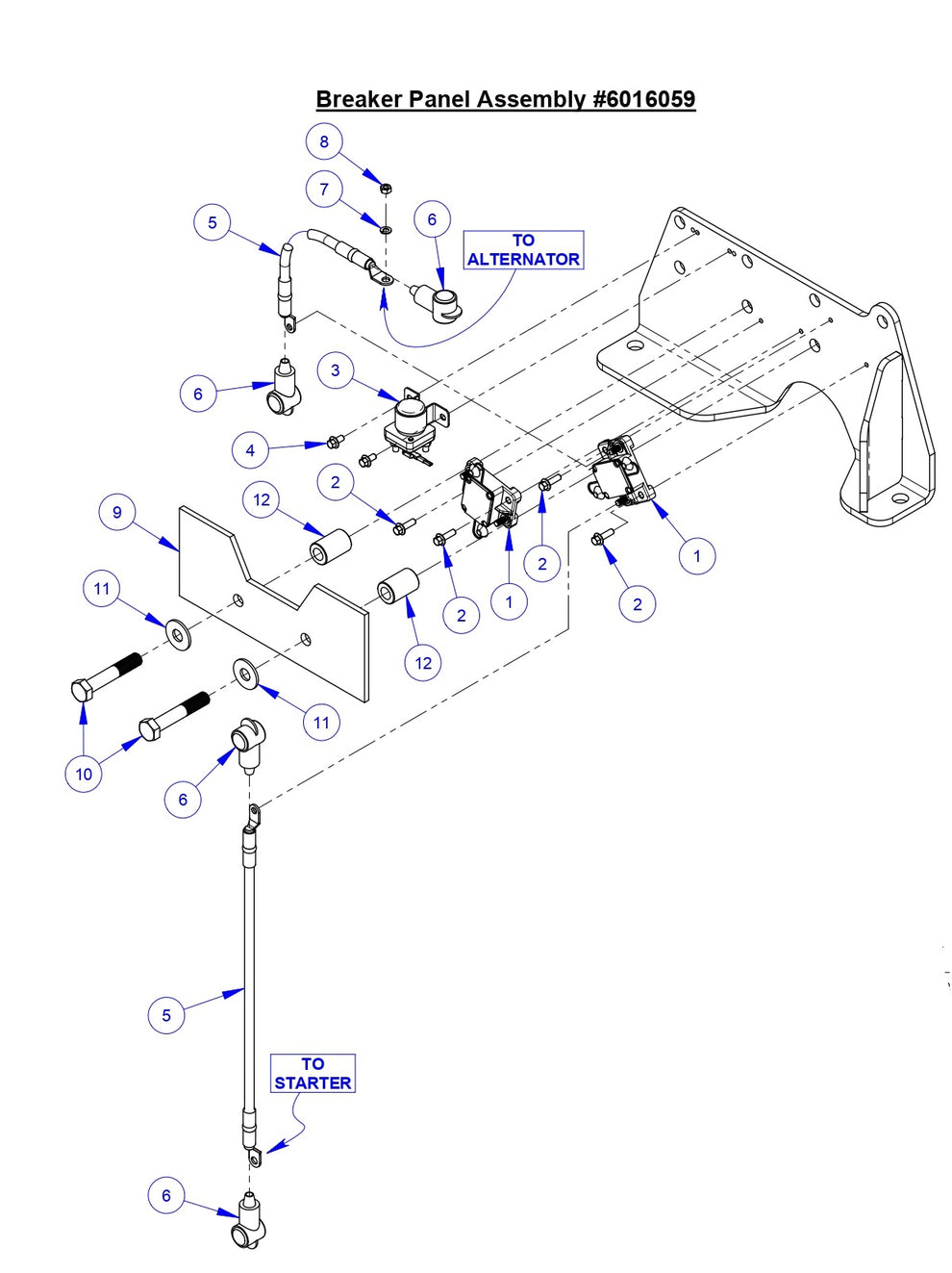 CC9074DK Breaker Panel Assembly Parts