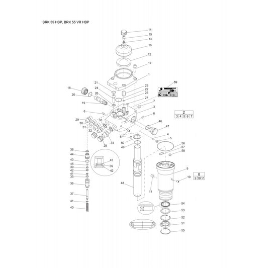 BRK 55 HBP, BRK 55 VR HBP Hydraulic Breaker Parts By Chicago Pneumatics