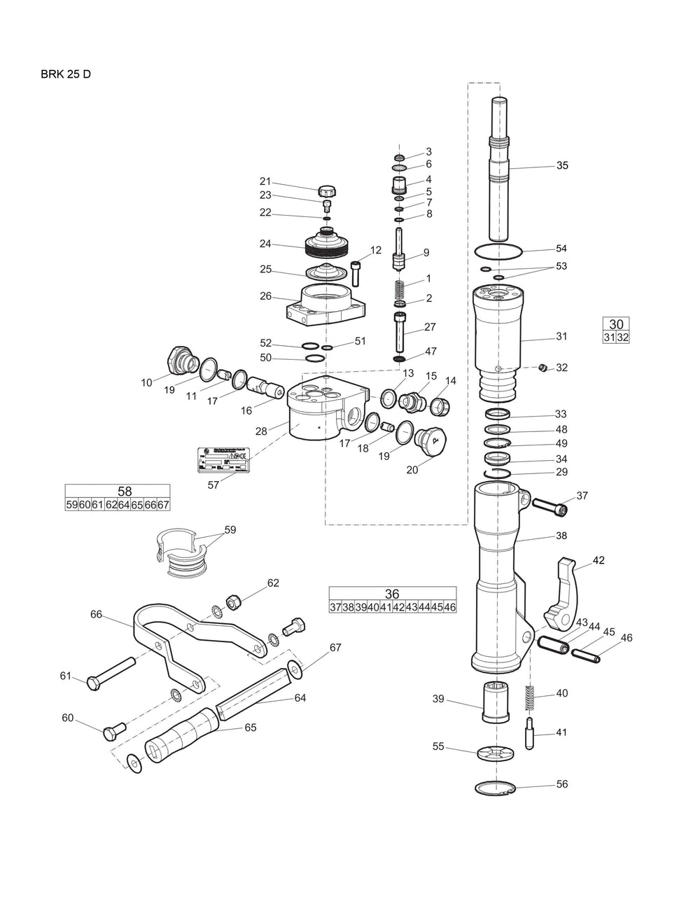 BRK 25 D Hydraulic Breaker Parts By Chicago Pneumatics
