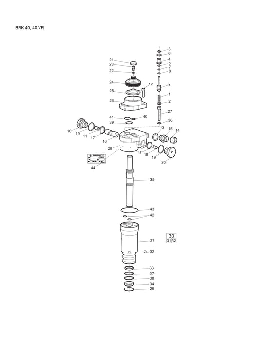 BRK 40, 40 VR Hydraulic Breaker Parts By Chicago Pneumatics