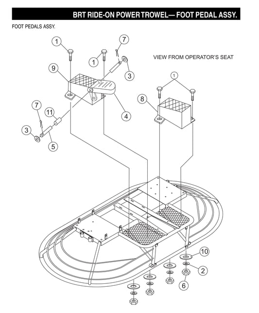 BRT Ride-On Power Trowel-Foot Pedal Assembly