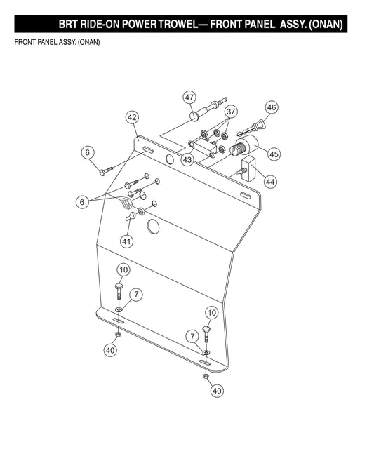 BRT Ride-On Power Trowel-Front Panel Assembly (Onan)