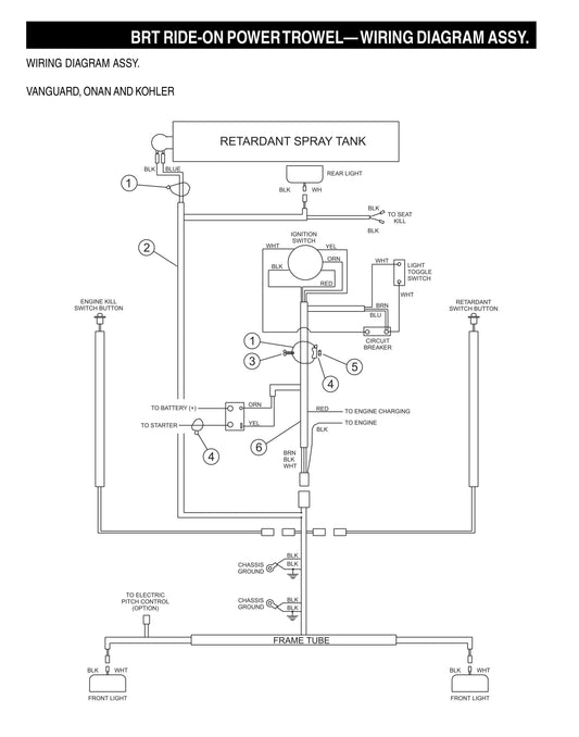 BRT Ride-On Power Trowel-Wiring Diagram Assembly