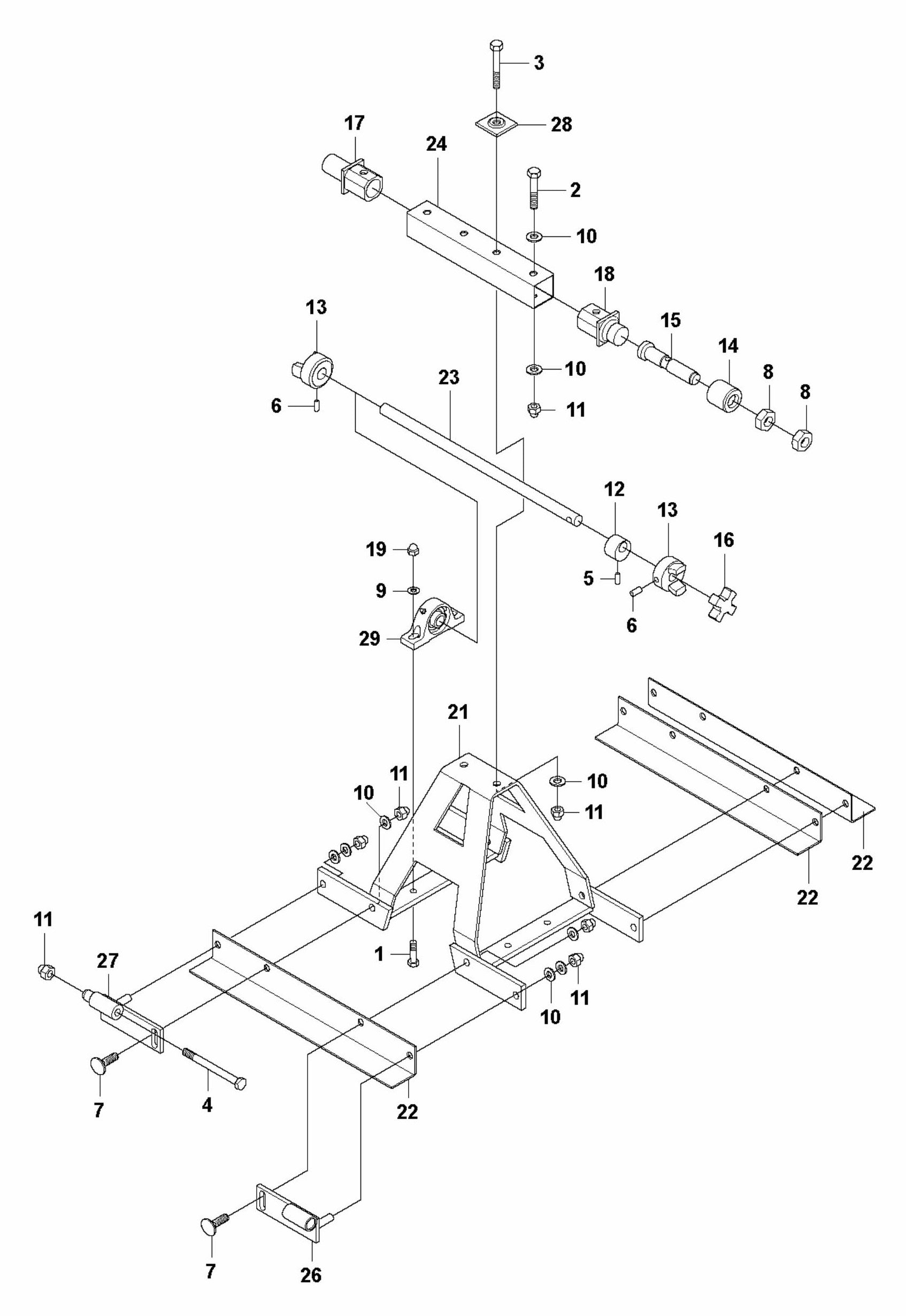 BT 90 Screed Sections 0.5M-Electric/Petrol Assembly Parts