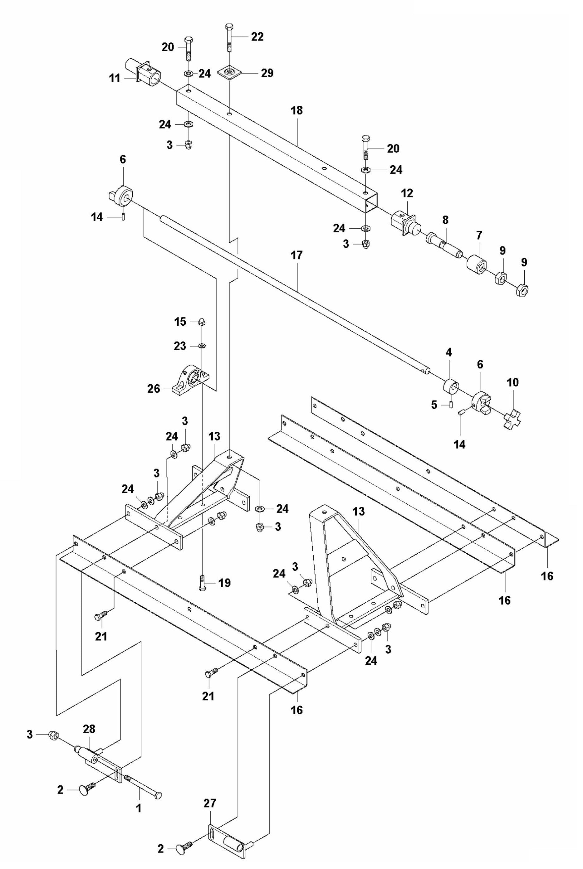 BT 90 Pneumatic Screed Sections 1M-Electric/Petrol Assembly Parts