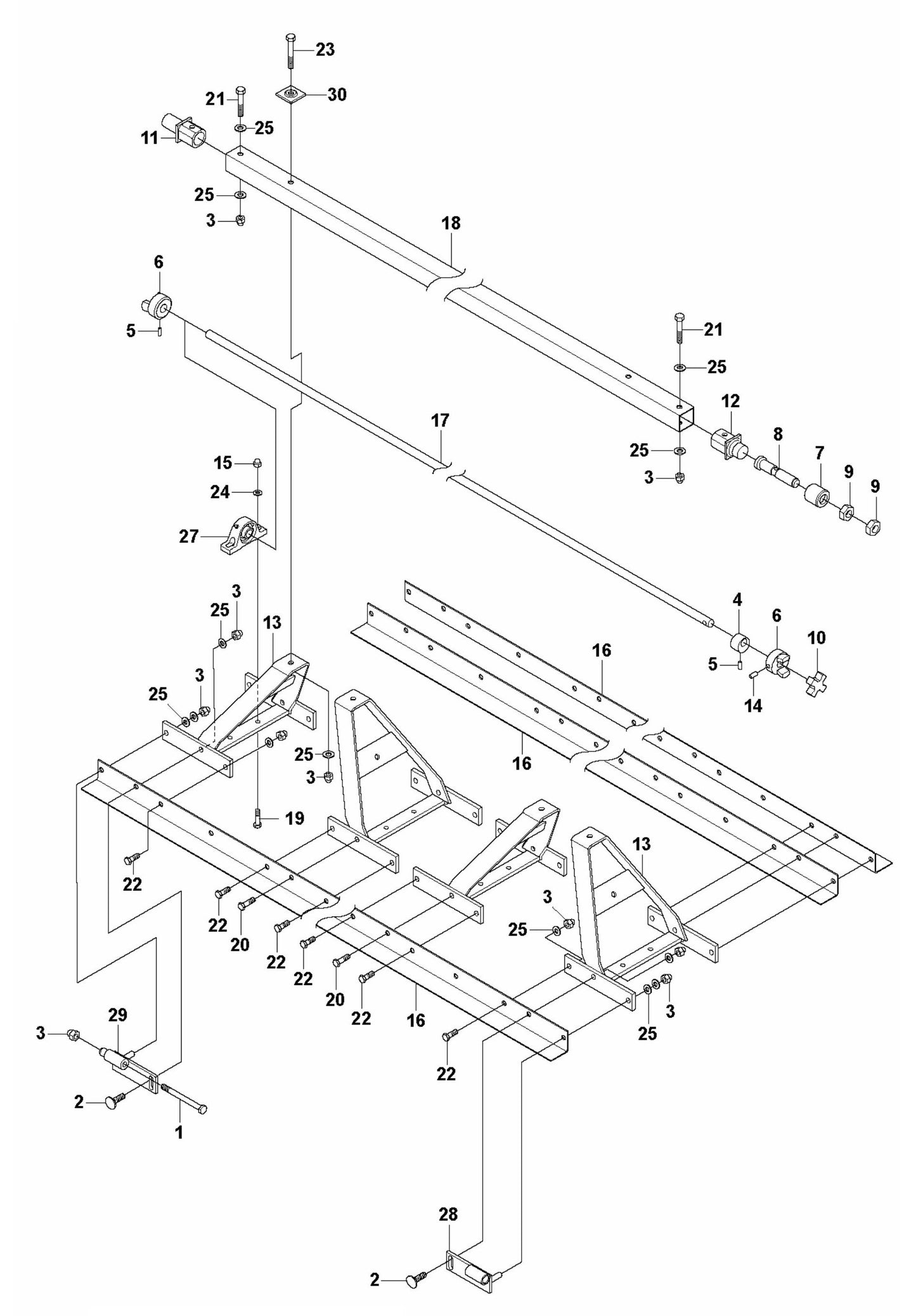 BT 90 Pneumatic Screed Sections 3M-Electric/Petrol Assembly Parts