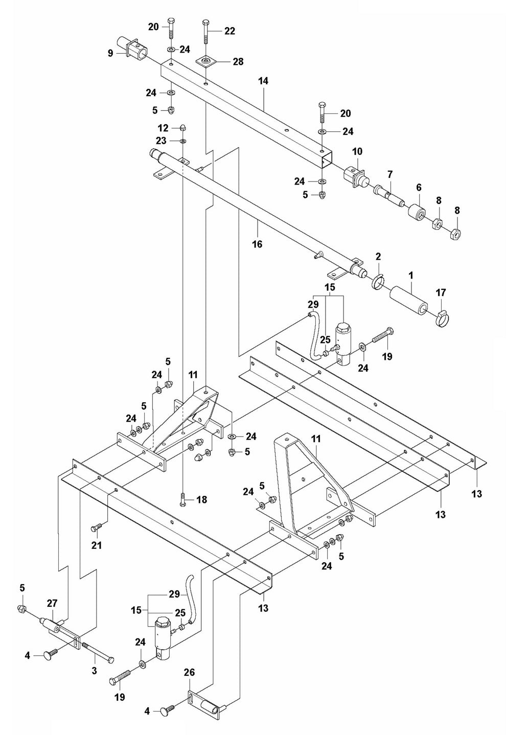 BT 90 Screed Sections 1M-Pneumatic Assembly Parts