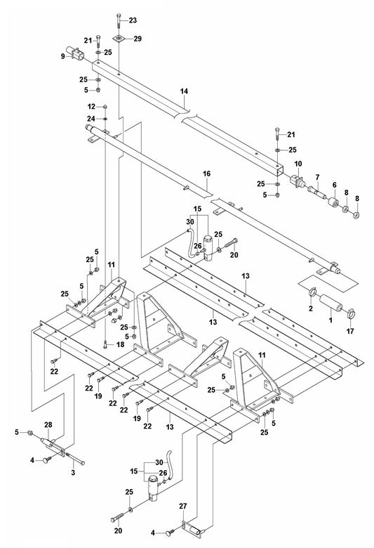 BT 90 Pneumatic Screed Sections 2M-Pneumatic Assembly Parts