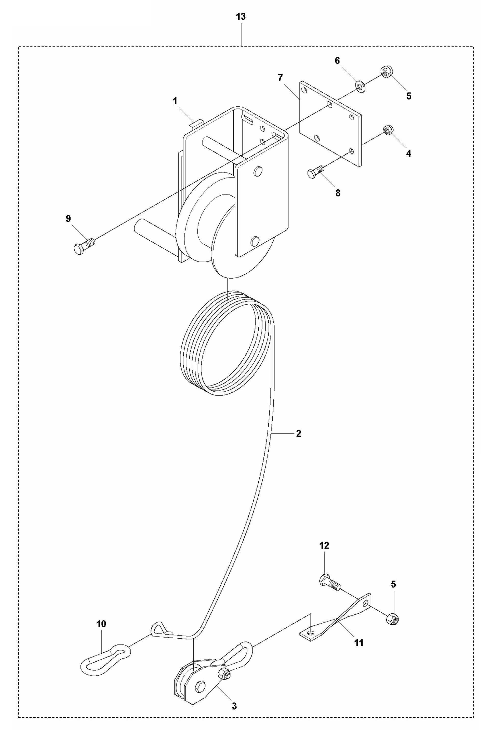 BT 90 Pneumatic Extra Hand Winch Assembly Parts