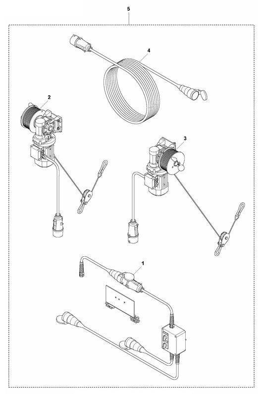 BT 90 Pneumatic Electric Winch Set Assembly Parts
