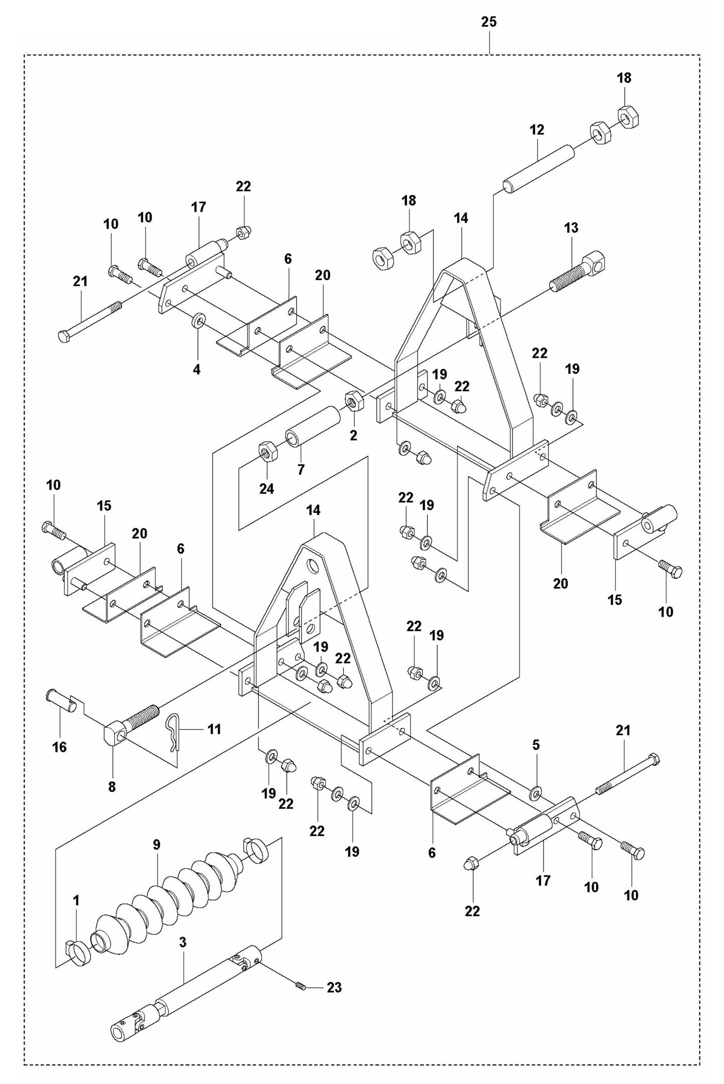 BT 90 Pneumatic Crown Invert Bracket-Electric/Petrol Assembly Parts