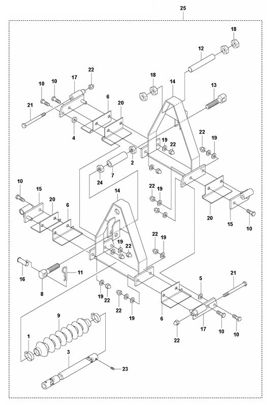 BT 90 Pneumatic Crown Invert Bracket-Electric/Petrol Assembly Parts