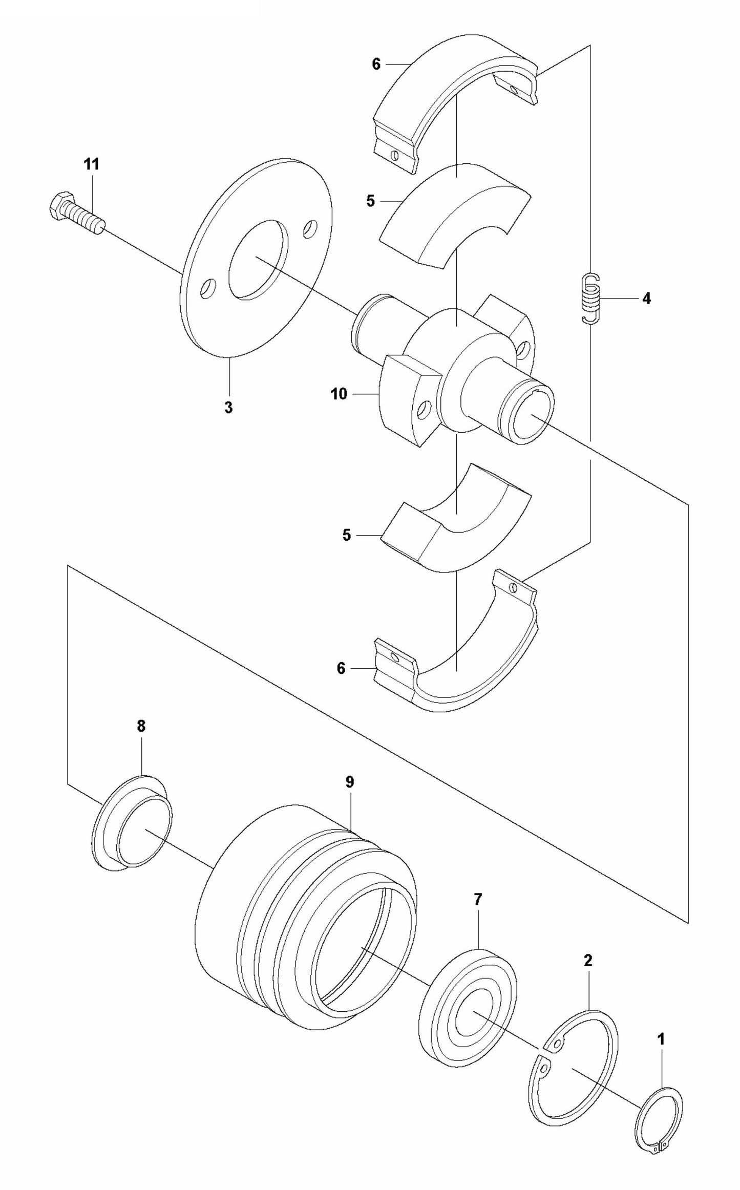 BT 90 Pneumatic Centrifugal Clutch Assembly Parts