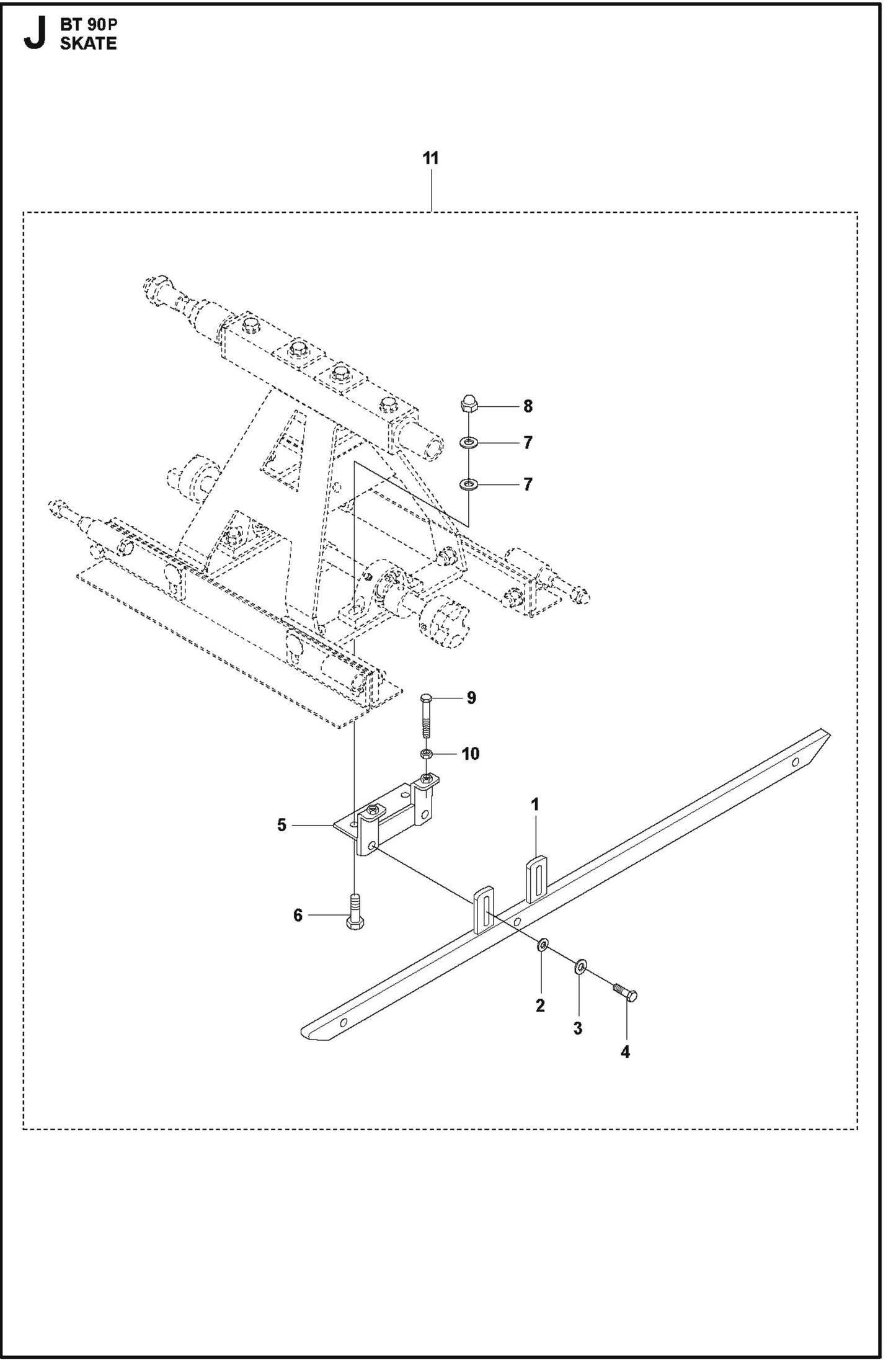 BT 90P Skate For BT 90 P Truss Screed By Husqvarna