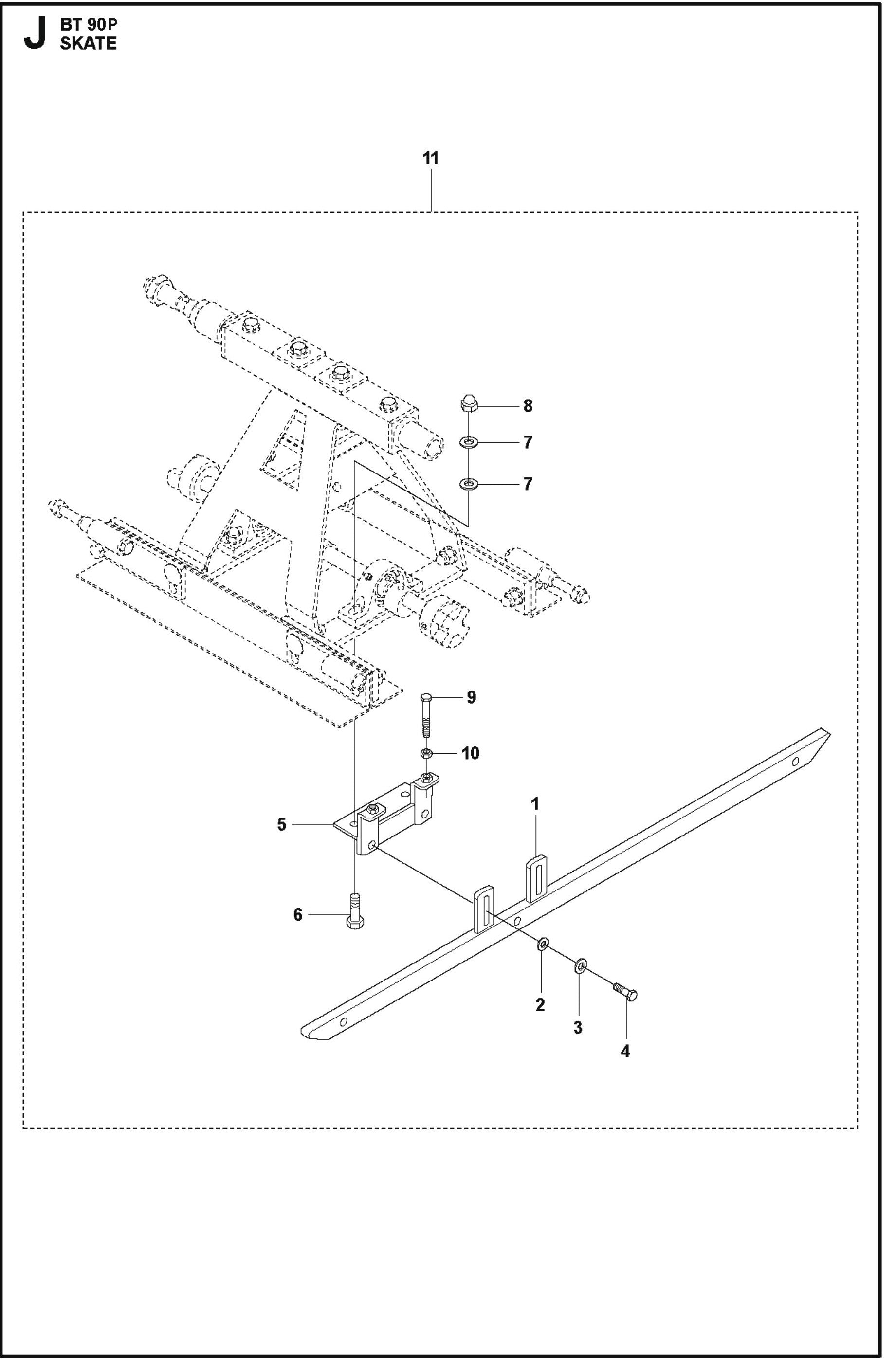 BT 90P Skate For BT 90 P Truss Screed By Husqvarna