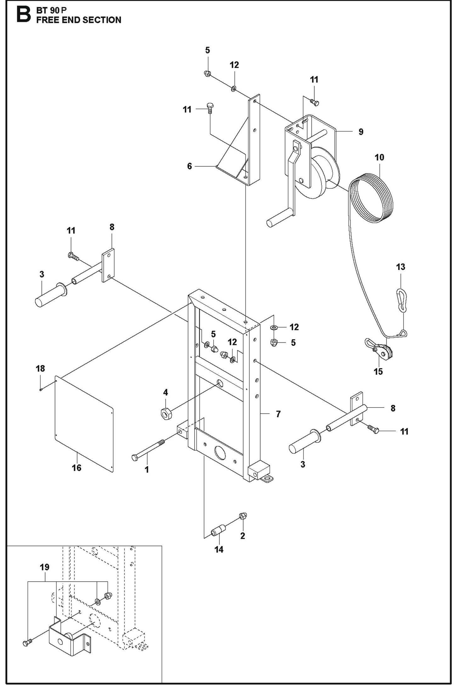 BT 90P Free End Section For BT 90 P Truss Screed By Husqvarna