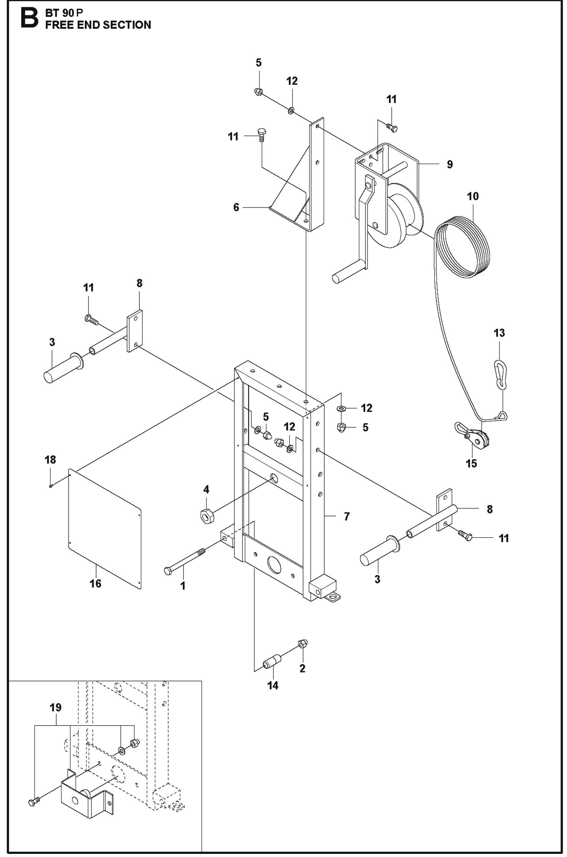 BT 90P Free End Section For BT 90 P Truss Screed By Husqvarna
