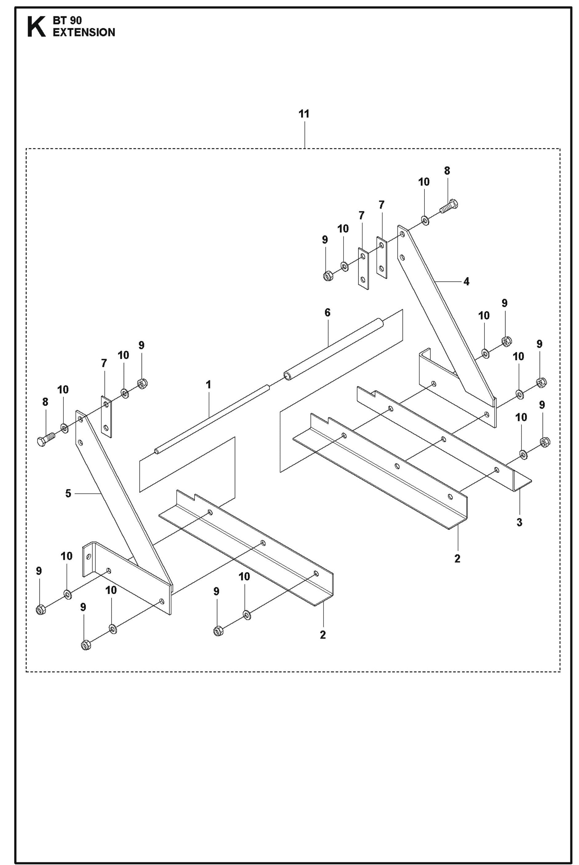 Extension For BT 90 Pneumatic Truss Screed By Husqvarna