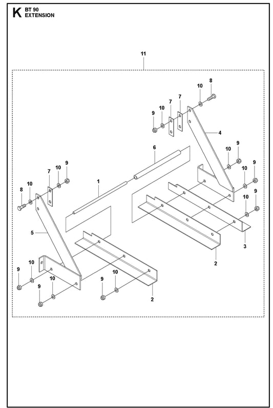 Extension For BT 90 Pneumatic Truss Screed By Husqvarna