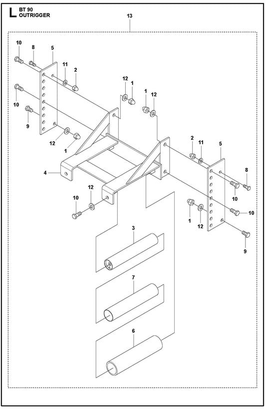 Outrigger For BT 90 Pneumatic Truss Screed By Husqvarna