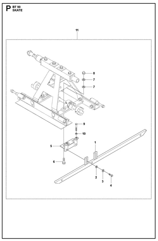 Skate For BT 90 Pneumatic Truss Screed By Husqvarna